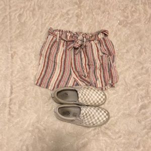 Striped cute shorts with a on the waist